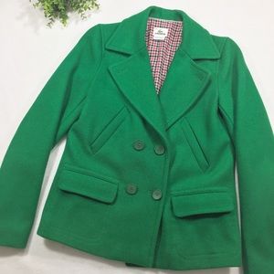 Wool Blend Jacket Lacoste Green Short Pea Coat